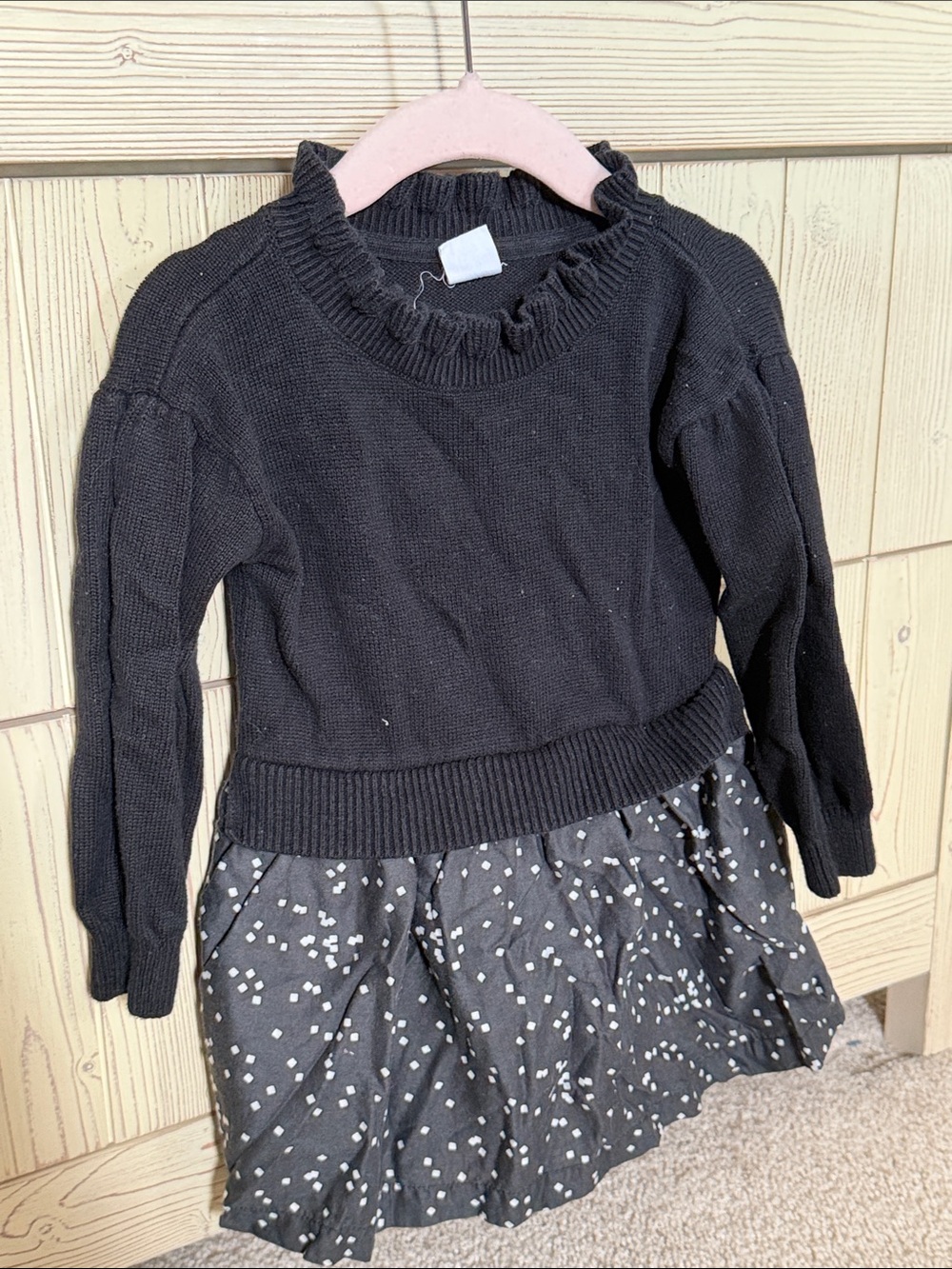 Black GAP baby size 2T Ruffle-Neck Sweater Dress